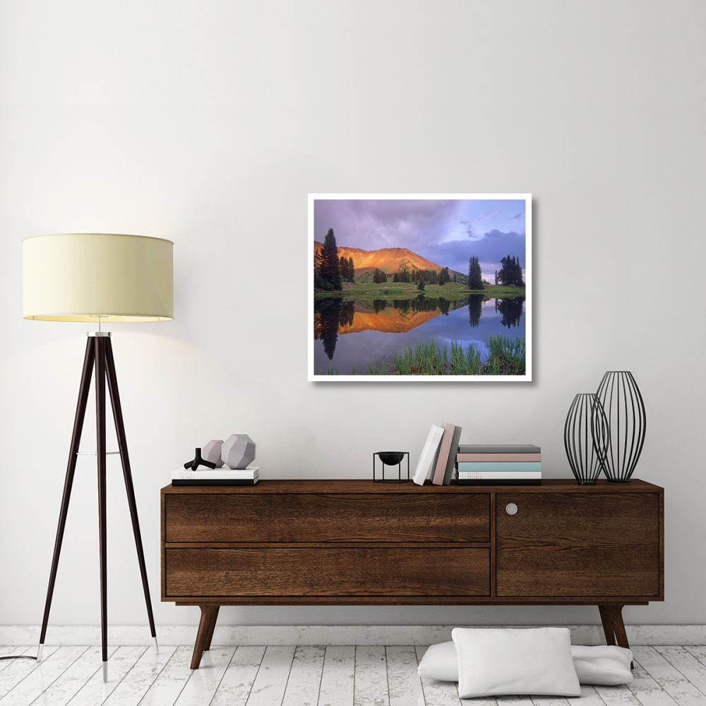 Mount Baldy at sunset reflected in lake along Paradise Divide, Colorado-Paper Art-38&quotx31.88"