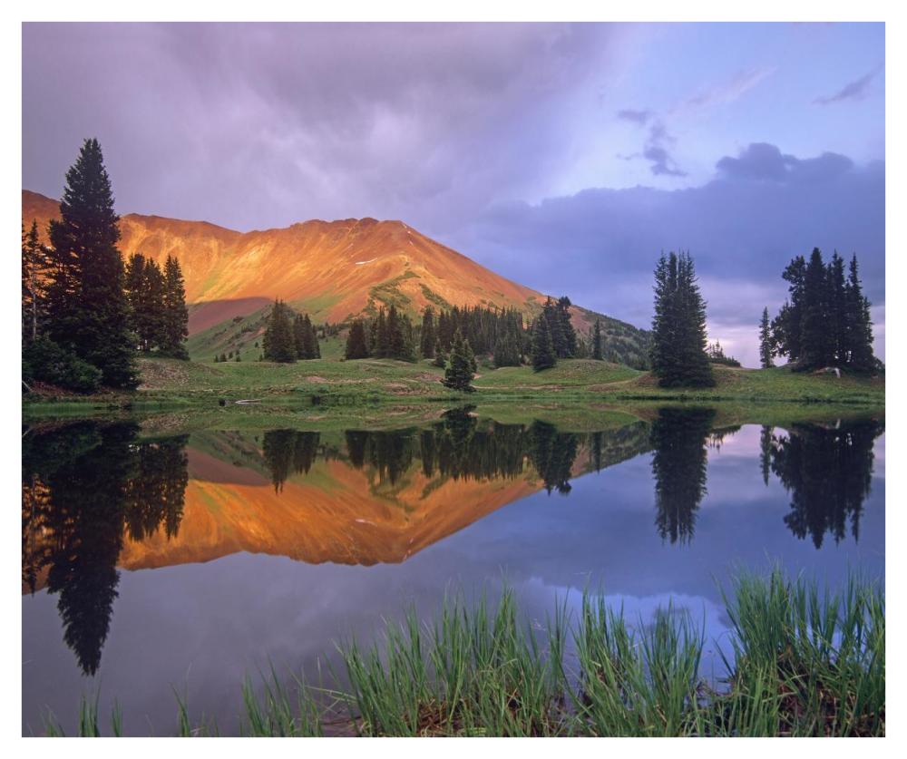 Mount Baldy at sunset reflected in lake along Paradise Divide, Colorado-Paper Art-42"x35.2"