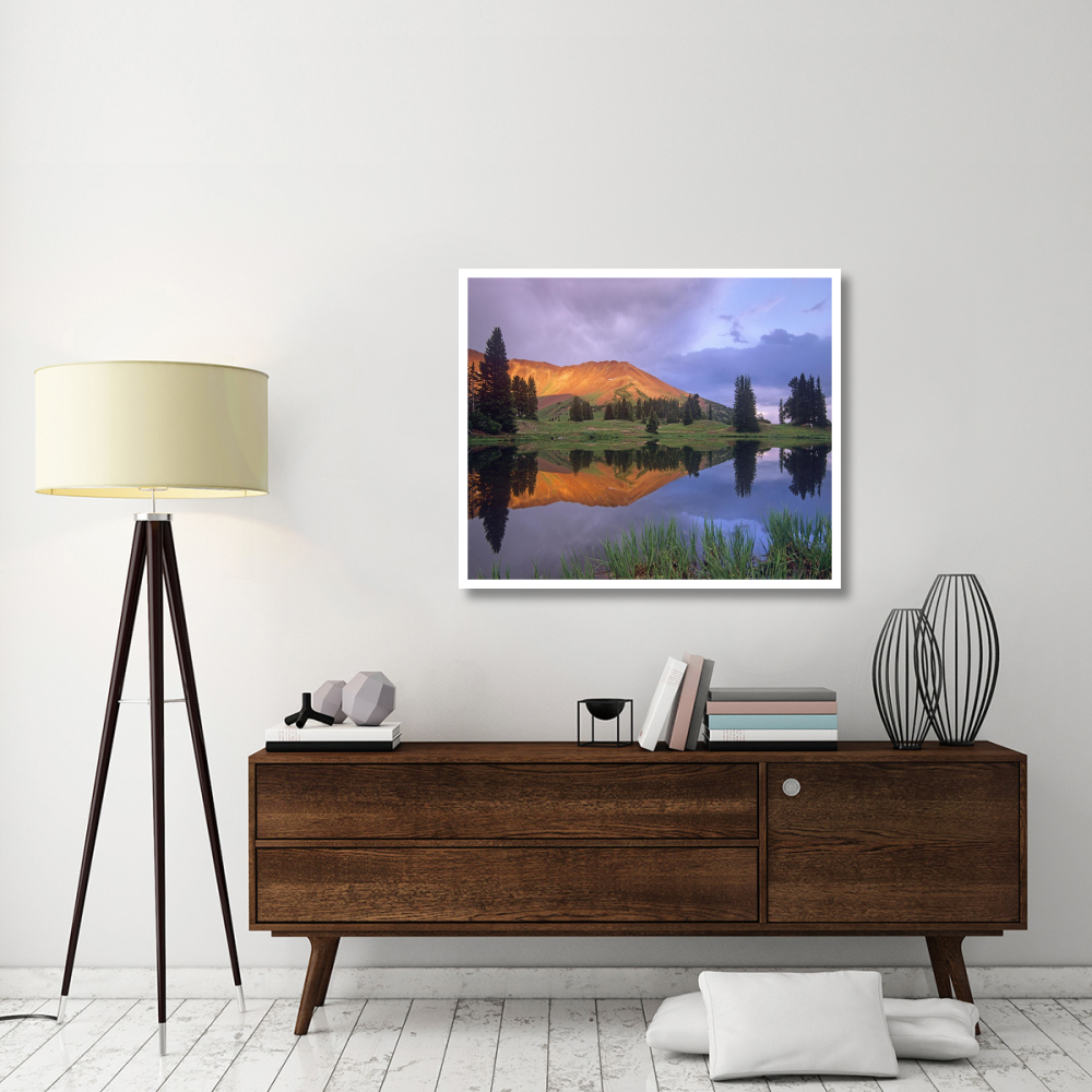 Mount Baldy at sunset reflected in lake along Paradise Divide, Colorado-Paper Art-42&quotx35.2"