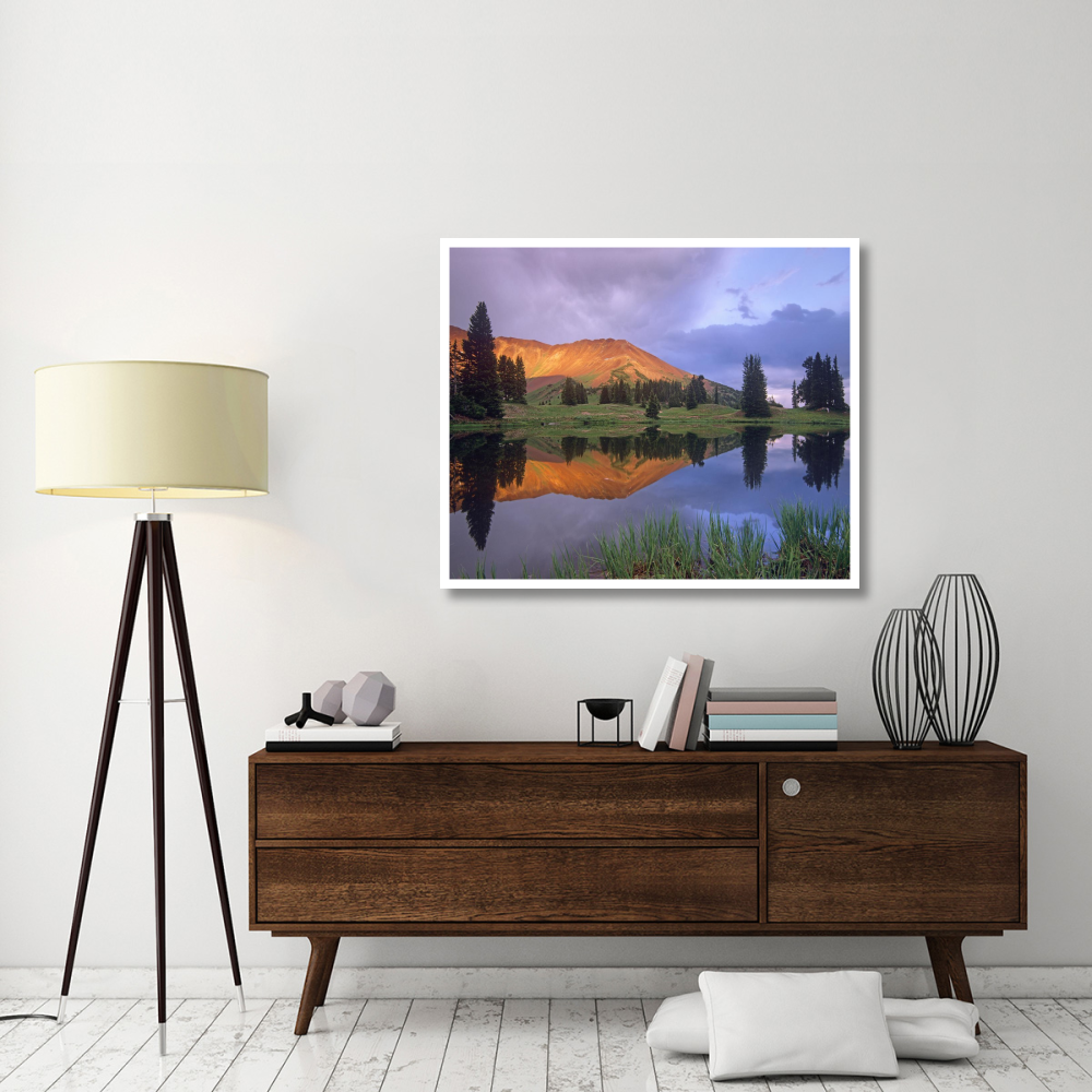 Mount Baldy at sunset reflected in lake along Paradise Divide, Colorado-Paper Art-46&quotx38.52"