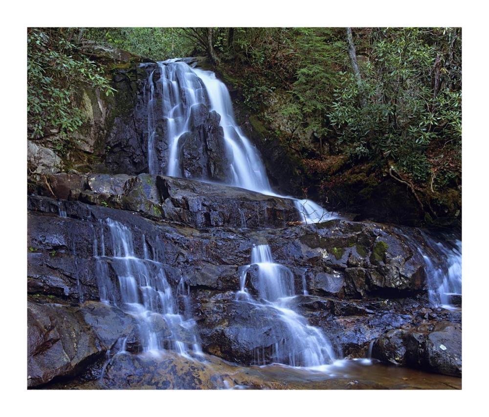 Waterfall, Laurel Creek, Great Smoky Mountains National Park, Tennessee-Paper Art-18"x15.28"