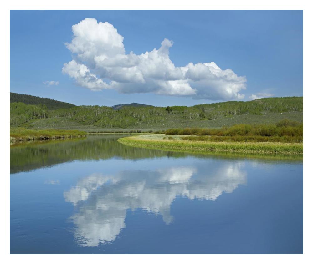 Cumulus clouds over Green River, Bridger-Teton National Forest, Wyoming-Paper Art-32"x26.9"