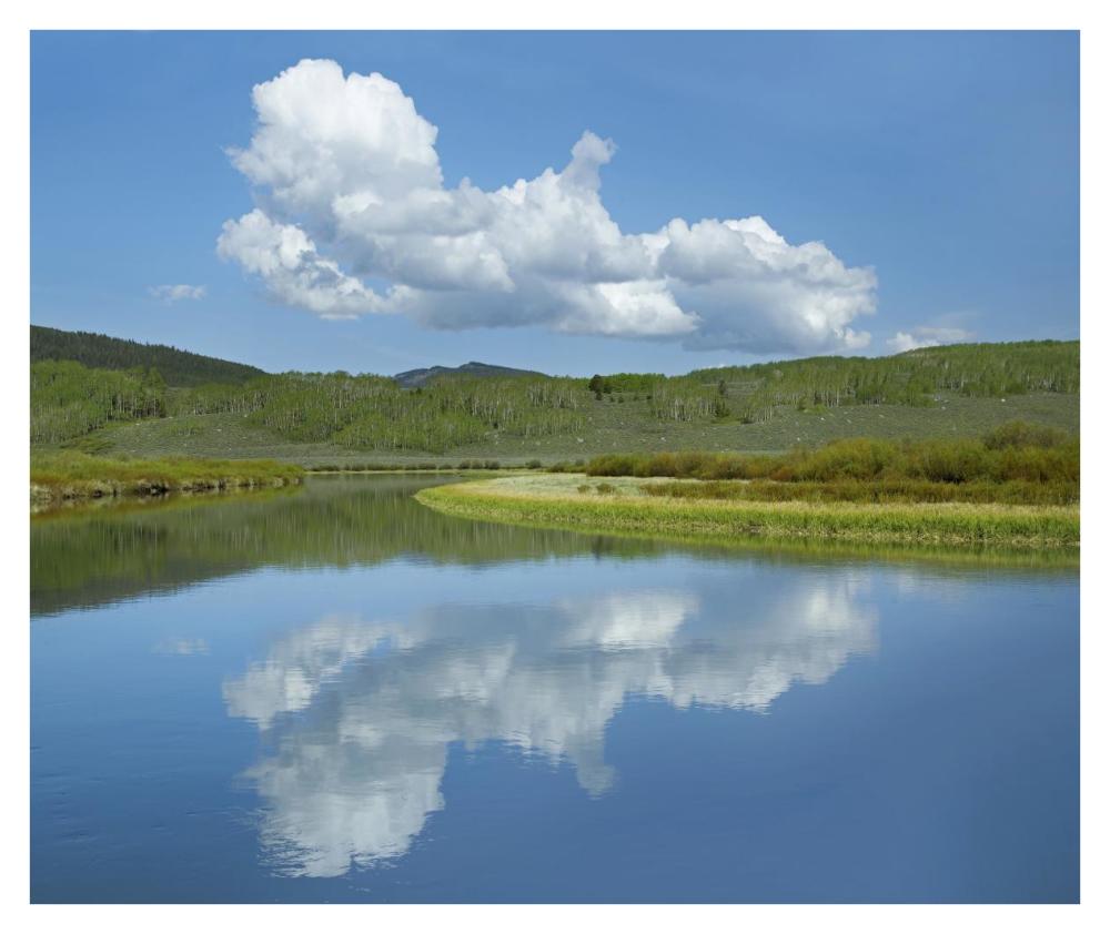 Cumulus clouds over Green River, Bridger-Teton National Forest, Wyoming-Paper Art-38"x31.88"