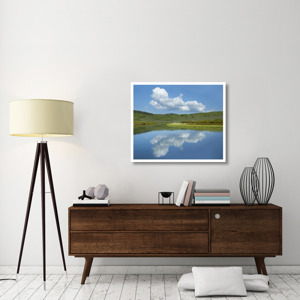 Cumulus clouds over Green River, Bridger-Teton National Forest, Wyoming-Paper Art-38&quotx31.88&quot