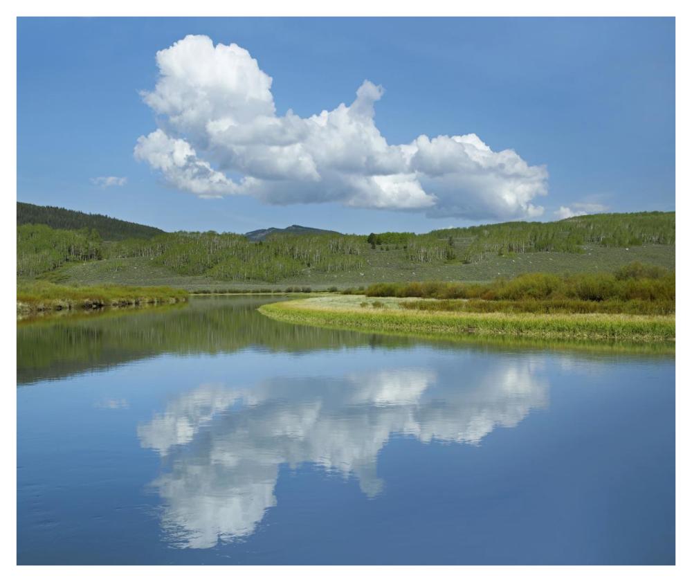 Cumulus clouds over Green River, Bridger-Teton National Forest, Wyoming-Paper Art-42"x35.2"