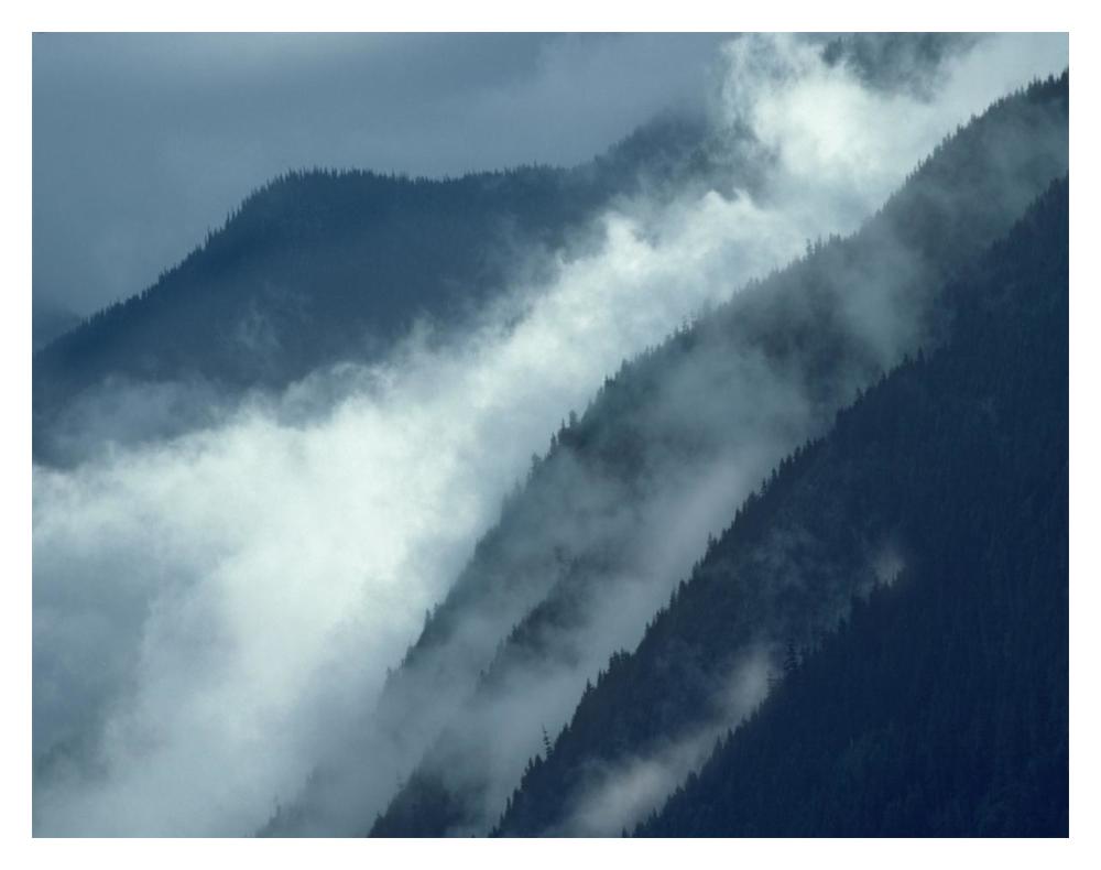 Mist rising in the Cascade Mountains near Hope, British Columbia, Canada-Paper Art-18"x14"