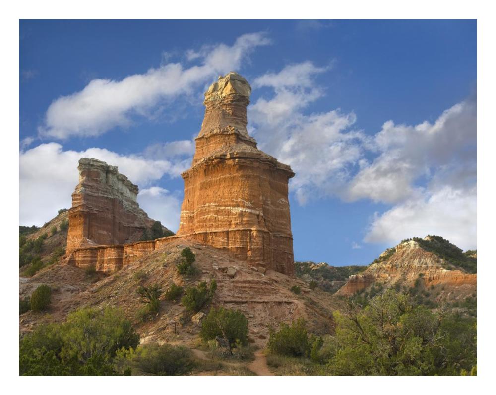 Rock formation called the Lighthouse, Palo Duro Canyon State Park, Texas-Paper Art-26"x20"