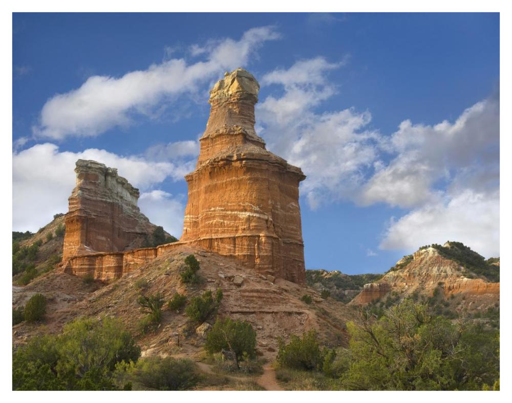 Rock formation called the Lighthouse, Palo Duro Canyon State Park, Texas-Paper Art-42"x32"