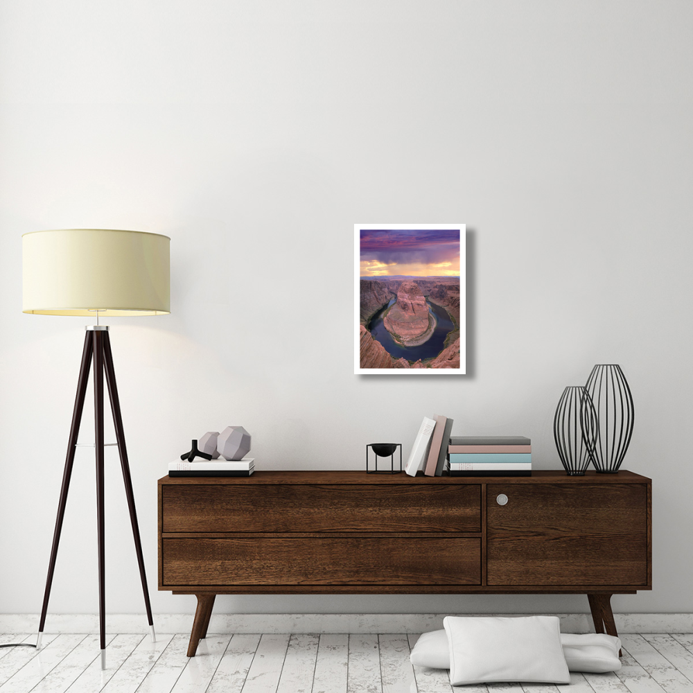 Storm clouds over the Colorado River at Horseshoe Bend near Page, Arizona-Paper Art-20&quotx26"