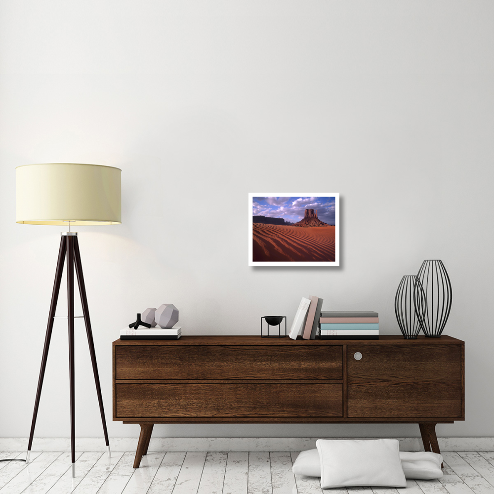 East and West Mittens, buttes with rippled sand, Monument Valley, Arizona-Paper Art-22&quotx18"