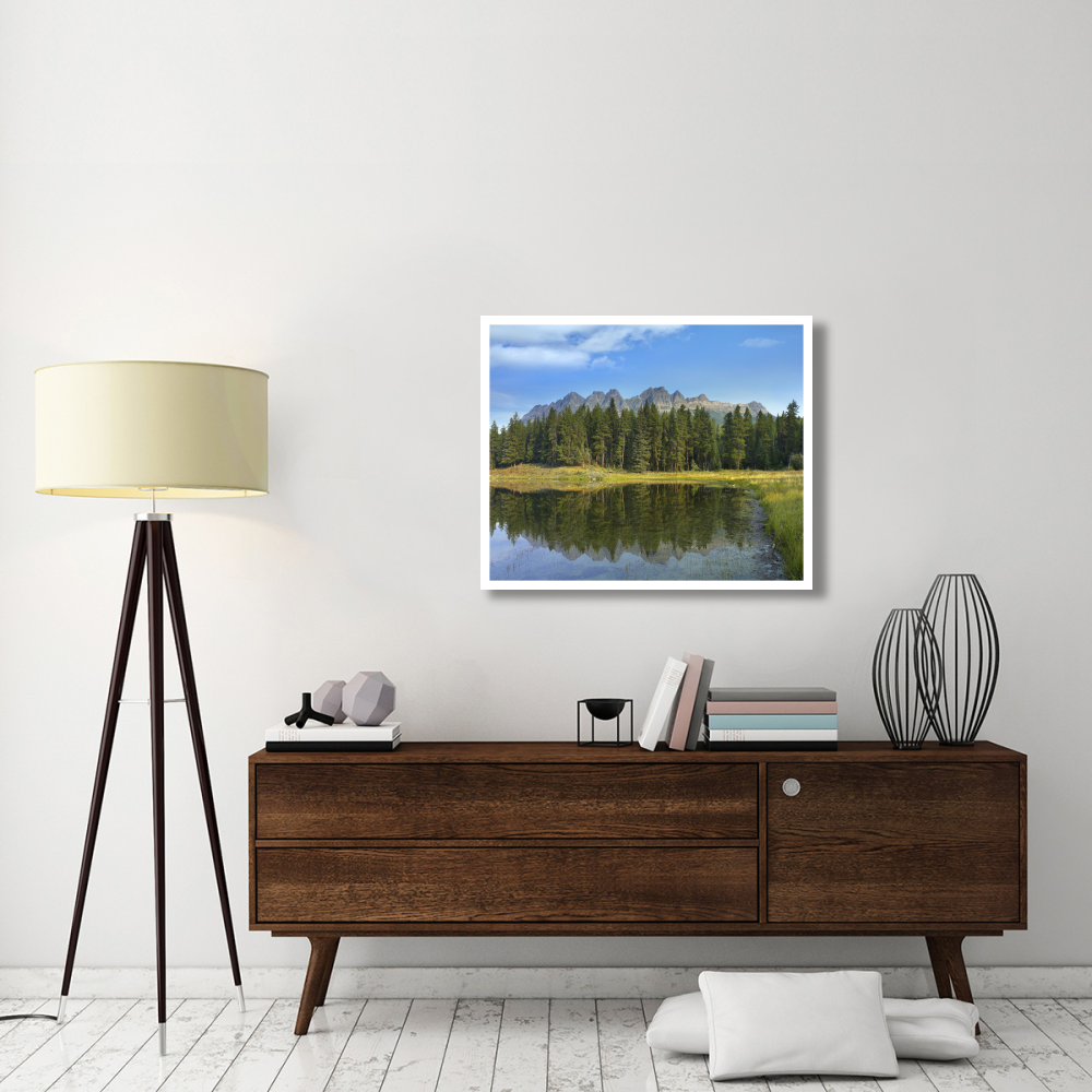 Yellowhead Mountain and Yellowhead Lake with boreal forest, Mount Robson Provinvial Park, British Columbia, Canada-Paper Art-37&quotx30"