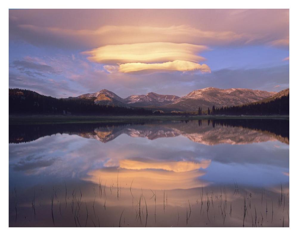 Lenticular clouds over Mount Dana, Mount Gibbs, and Mammoth Peak at Tuolumne Meadows, Yosemite National Park, California-Paper Art-18"x14"