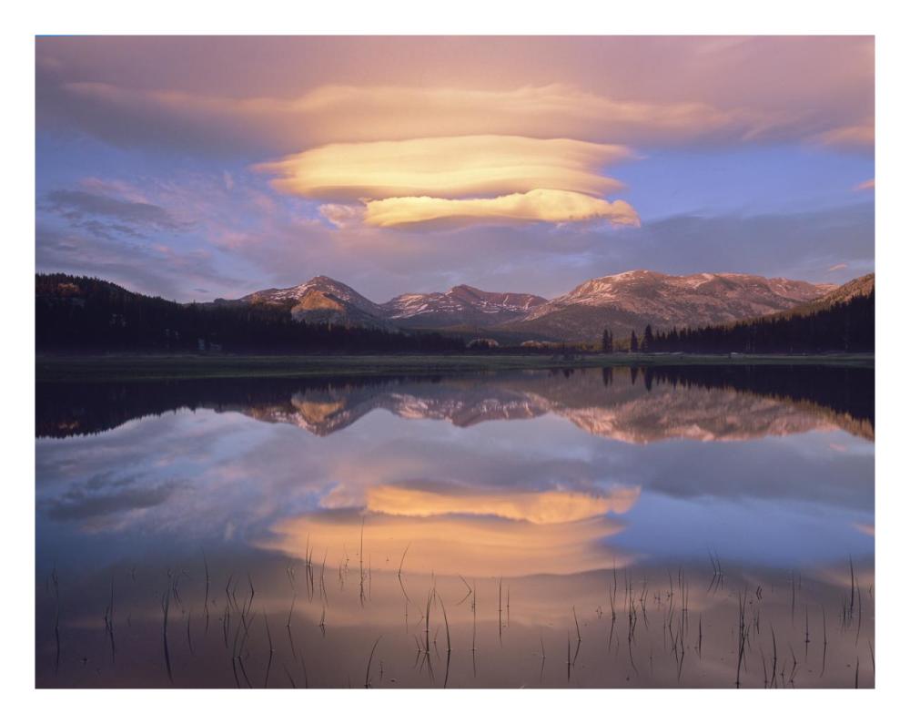 Lenticular clouds over Mount Dana, Mount Gibbs, and Mammoth Peak at Tuolumne Meadows, Yosemite National Park, California-Paper Art-26"x20"