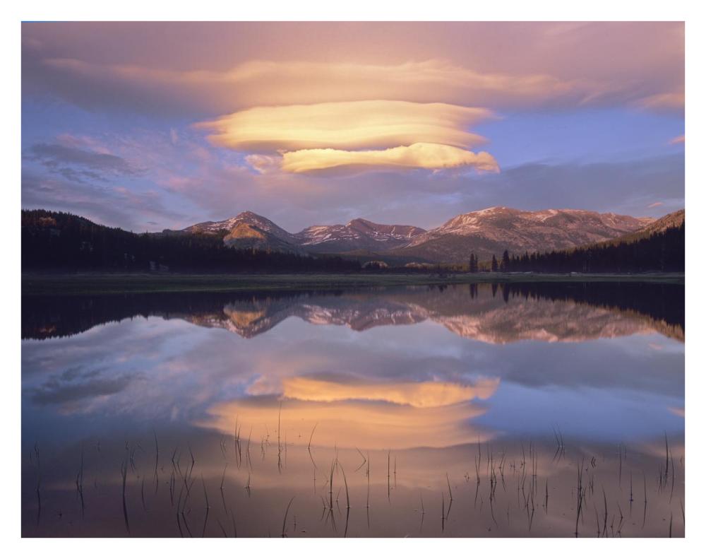 Lenticular clouds over Mount Dana, Mount Gibbs, and Mammoth Peak at Tuolumne Meadows, Yosemite National Park, California-Paper Art-34"x26"