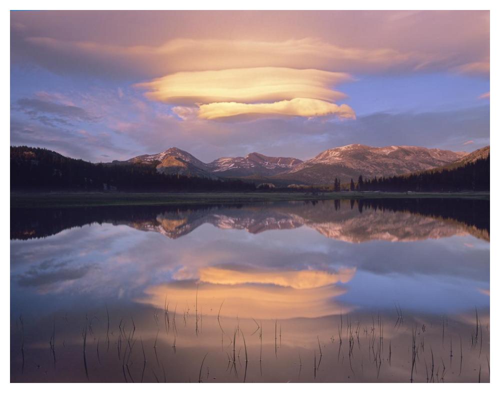 Lenticular clouds over Mount Dana, Mount Gibbs, and Mammoth Peak at Tuolumne Meadows, Yosemite National Park, California-Paper Art-50"x38"