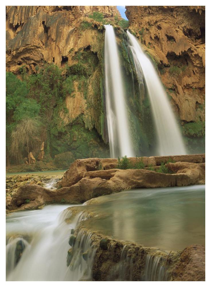 Havasu Creek, lined with Cottonwood trees, Havasu Falls, Grand Canyon, Arizona-Paper Art-38"x50"