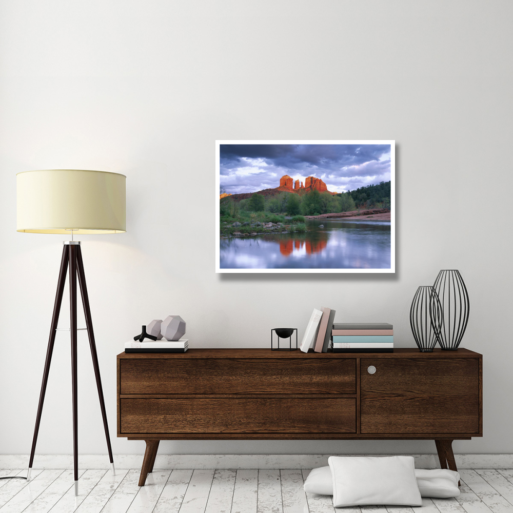 Cathedral Rock reflected in Oak Creek at Red Rock Crossing, Red Rock State Park near Sedona, Arizona-Paper Art-42&quotx32"