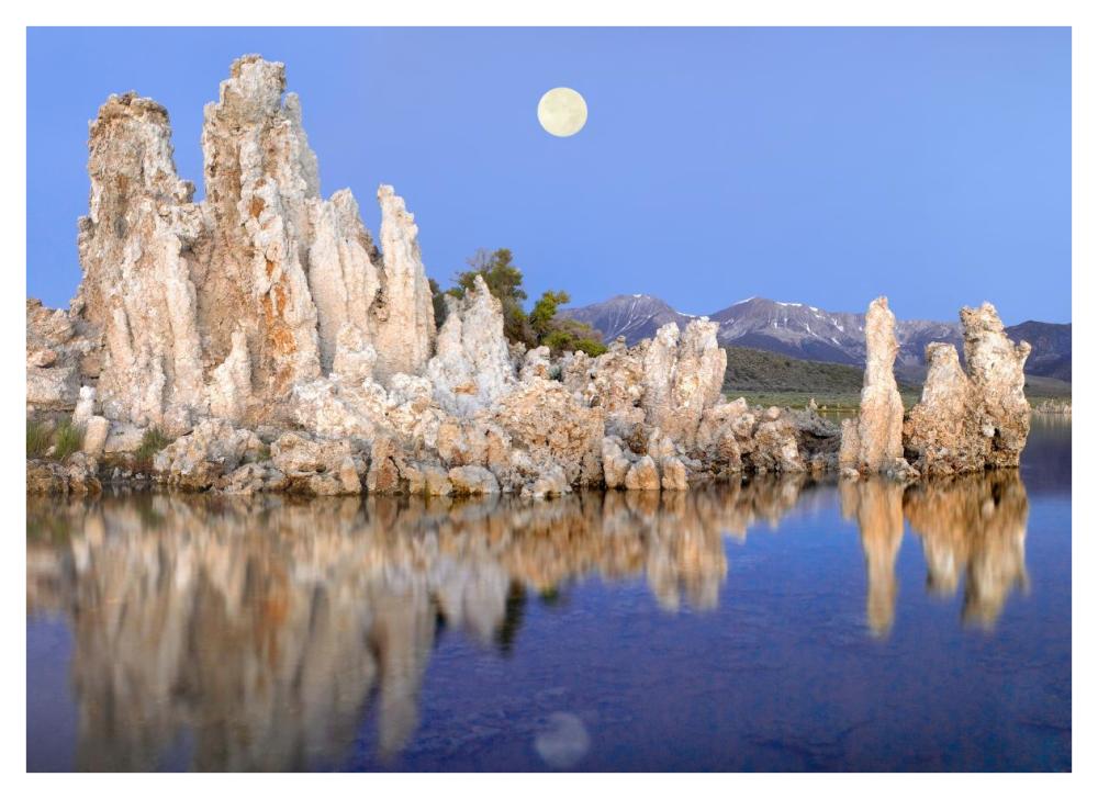 Full moon over Mono Lake, California-Paper Art-42"x30.4"