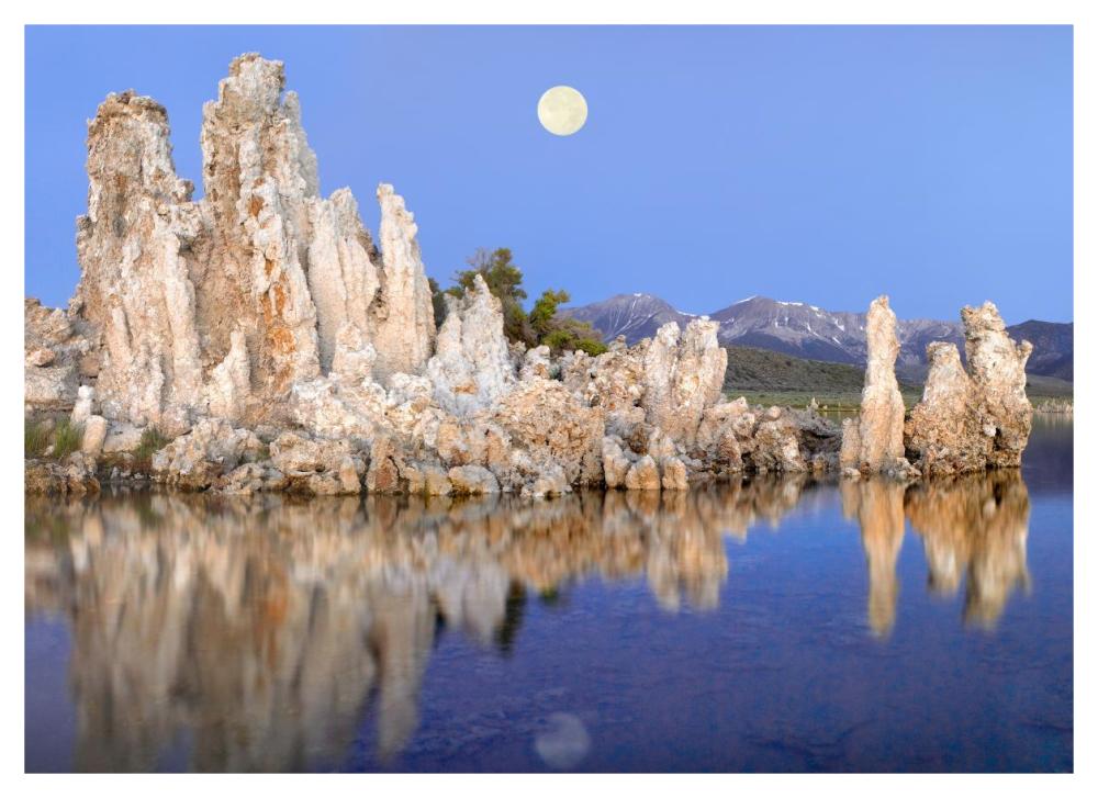 Full moon over Mono Lake, California-Paper Art-46"x33.24"