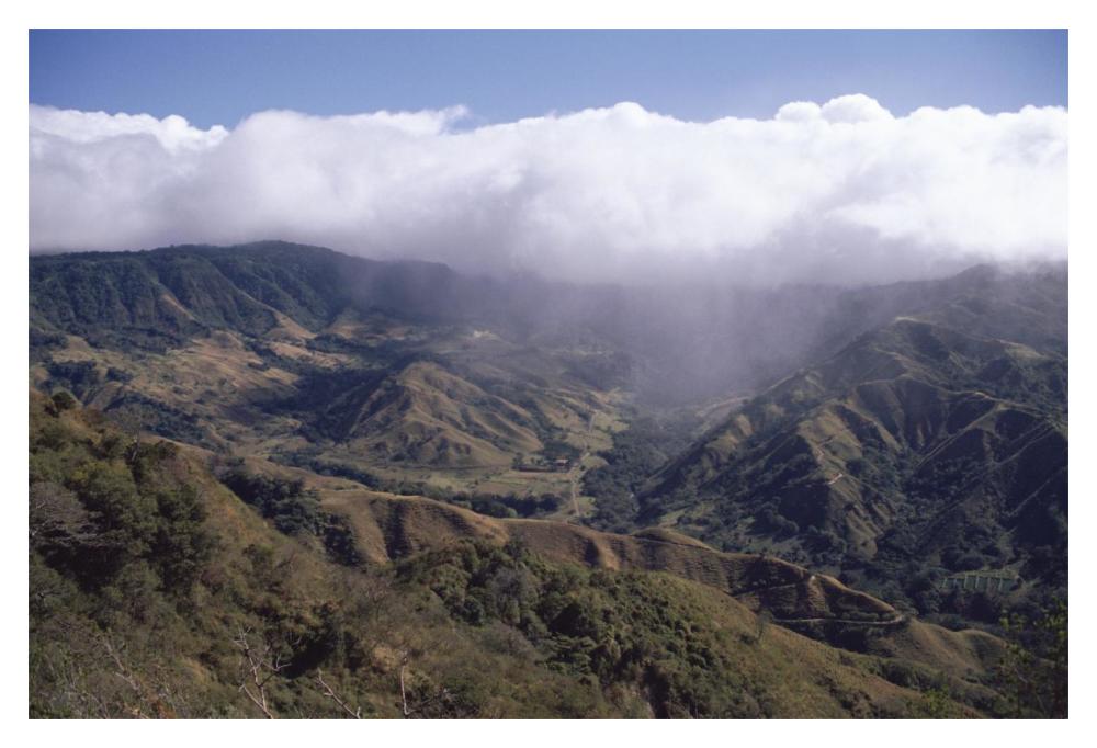 Deforested hills, Monteverde Cloud Forest Reserve, Costa Rica-Paper Art-20"x14"