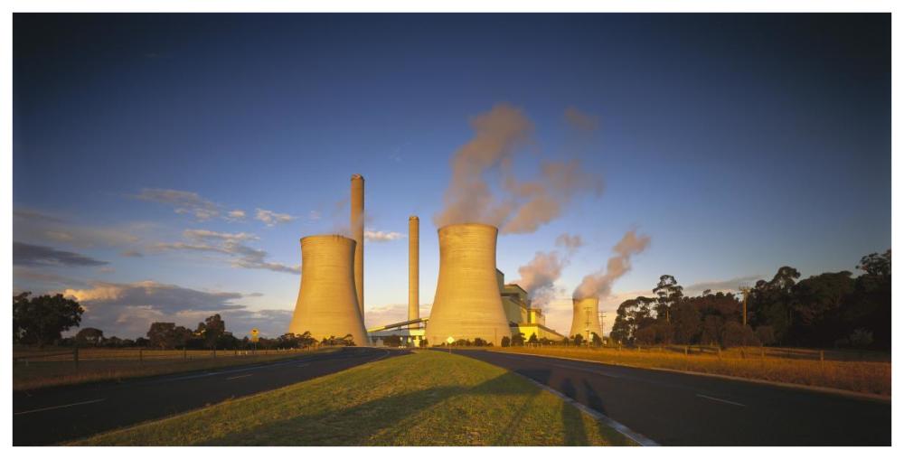 Loy Yang power station, coal burning facility, Latrobe Valley, Victoria, Australia-Paper Art-74"x38"