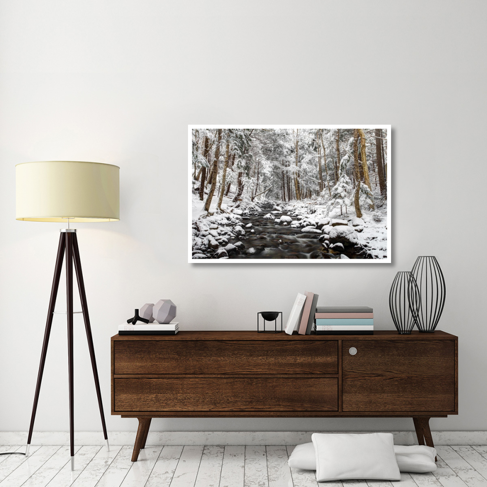 Stream in winter, Nova Scotia, Canada-Paper Art-50&quotx34"