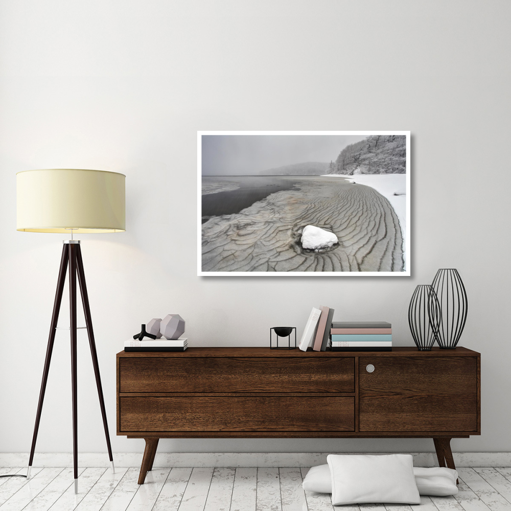 Pleated ice along lake shore in winter, Nova Scotia, Canada-Paper Art-50&quotx34"