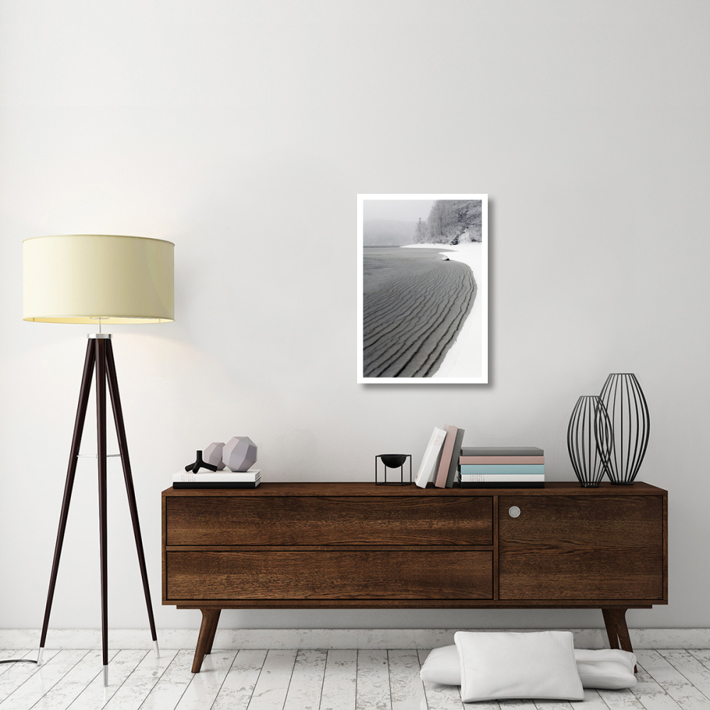Pleated ice along lake shore in winter, Nova Scotia, Canada-Paper Art-22&quotx32"