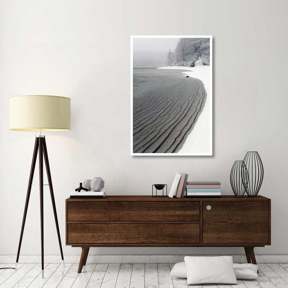 Pleated ice along lake shore in winter, Nova Scotia, Canada-Paper Art-34&quotx50"