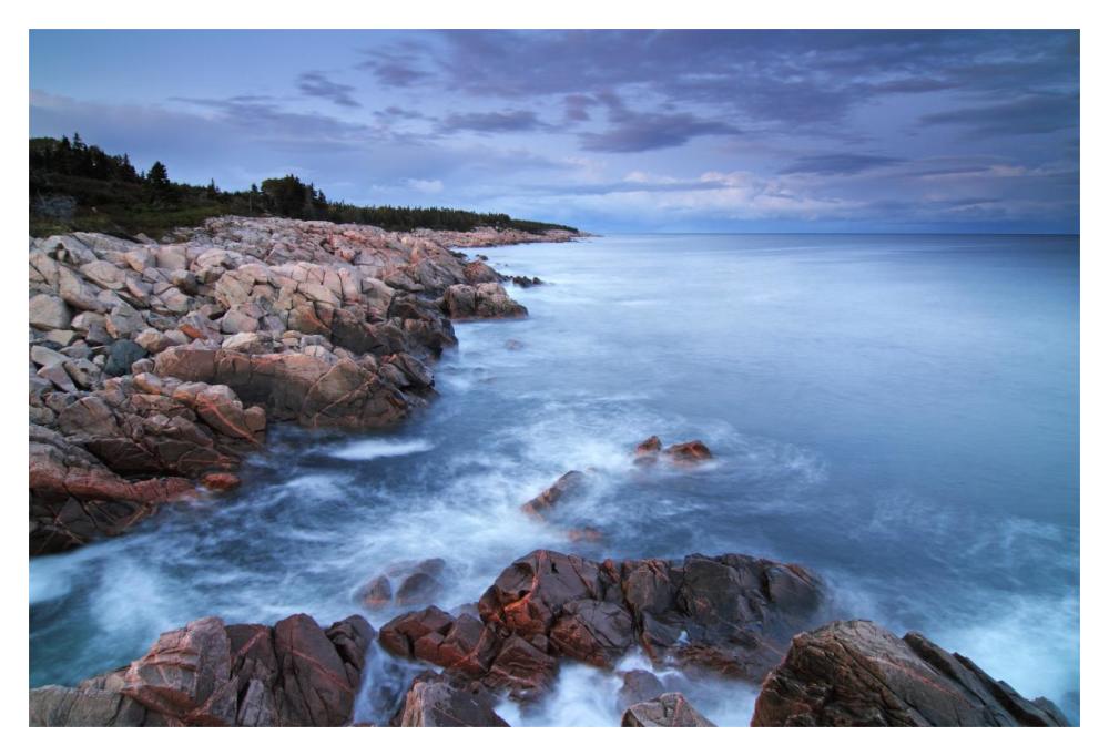 Coastal granite rocks, Cape Breton Highlands National Park, Gulf of St. Lawrence, Nova Scotia, Canada-Paper Art-20"x14"
