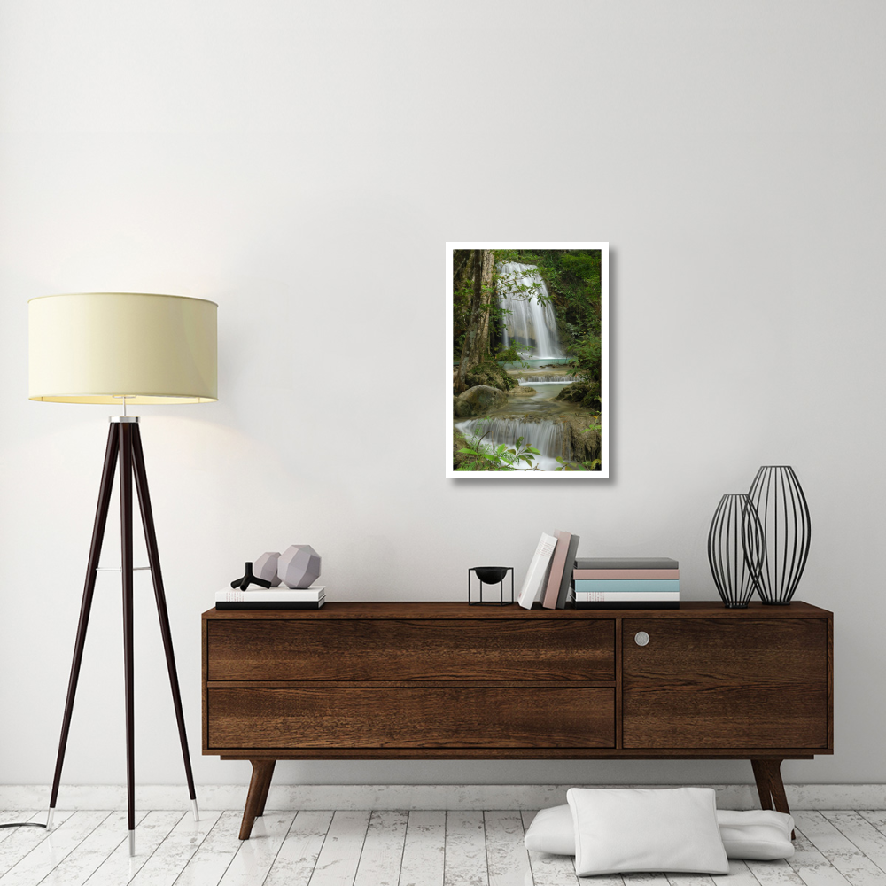 Seven Step Waterfall in monsoon forest, Erawan National Park, Thailand-Paper Art-22&quotx32"