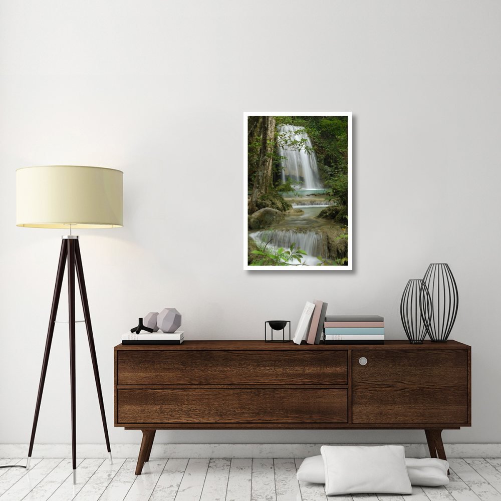 Seven Step Waterfall in monsoon forest, Erawan National Park, Thailand-Paper Art-26&quotx38"