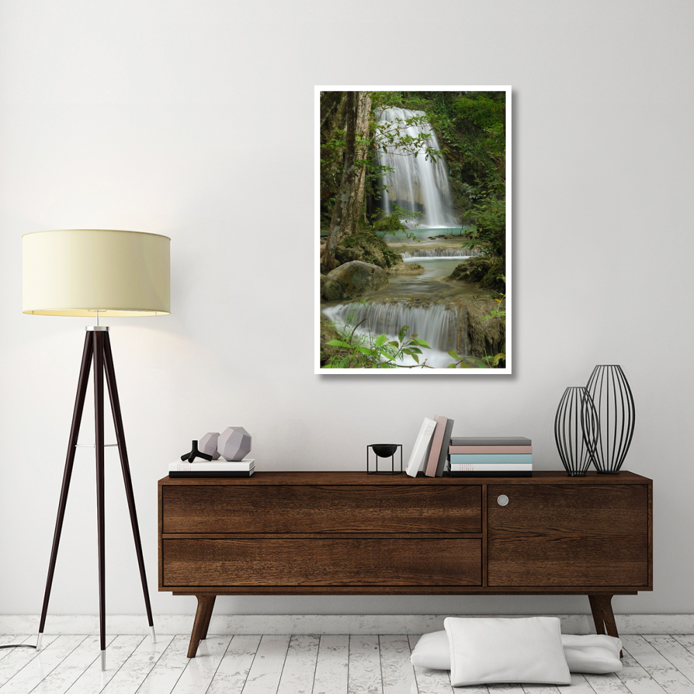 Seven Step Waterfall in monsoon forest, Erawan National Park, Thailand-Paper Art-34&quotx50"