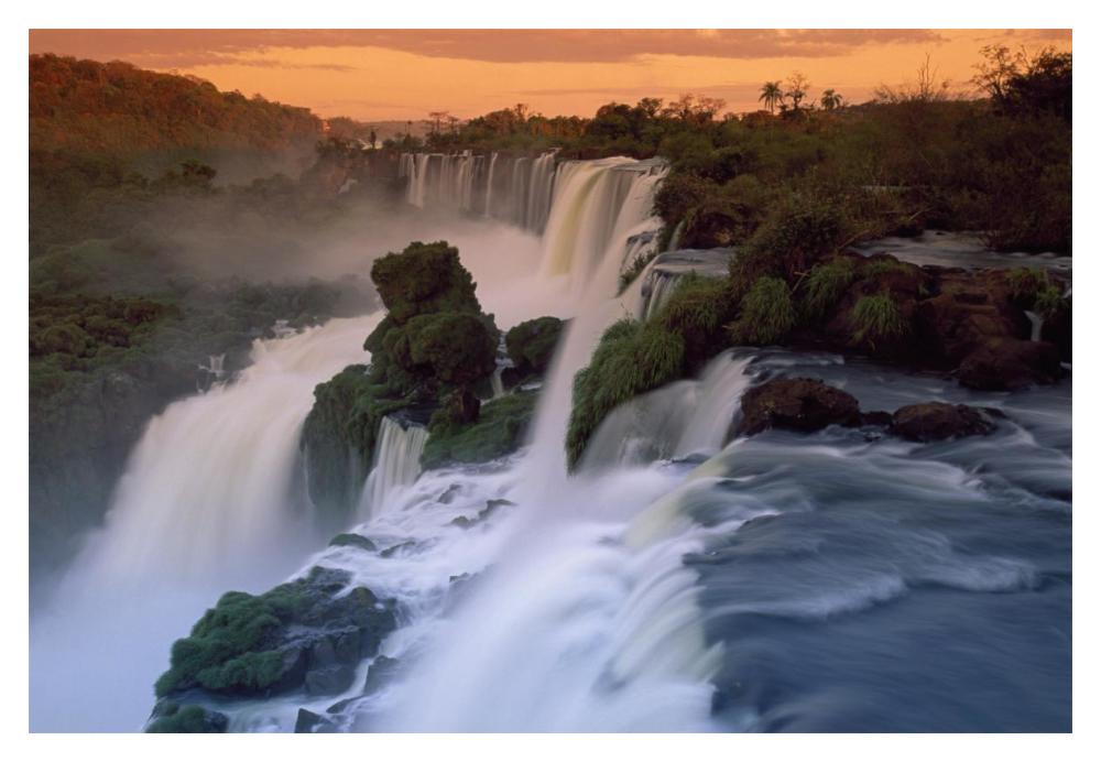 Cascades of the Iguacu Falls, the world's largest waterfalls, Iguacu National Park, Argentina-Paper Art-20"x14"