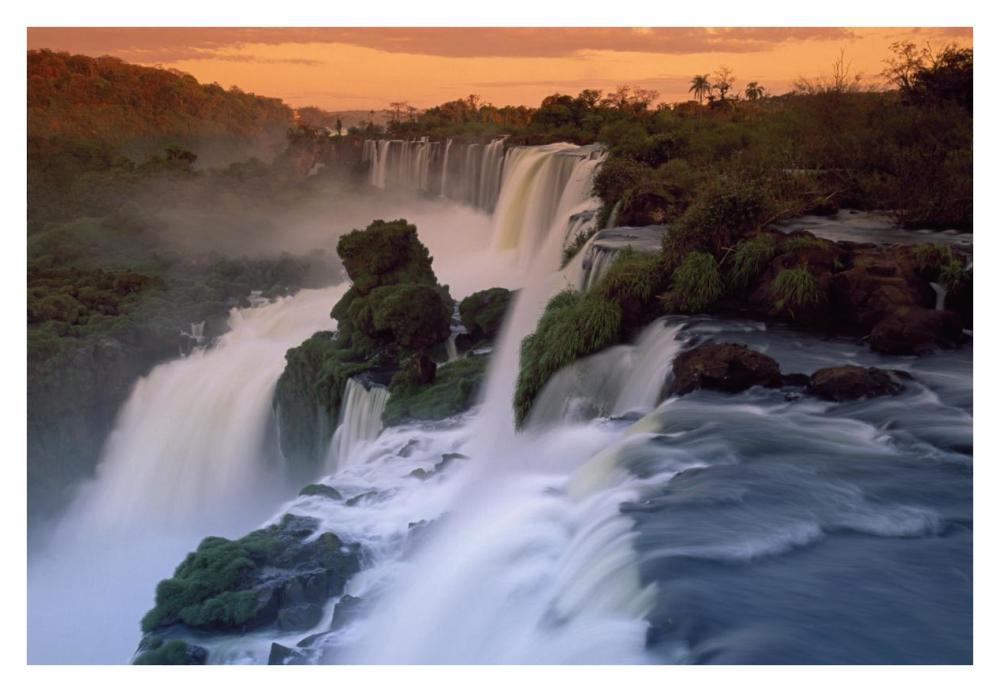 Cascades of the Iguacu Falls, the world's largest waterfalls, Iguacu National Park, Argentina-Paper Art-38"x26"