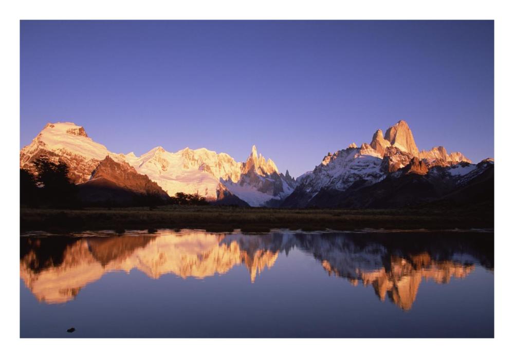 Cerro Torre and Mount Fitzroy-Paper Art-26"x18"