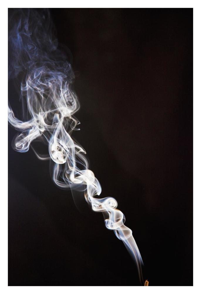 Incense smoke rising, New Zealand-Paper Art-26"x38"