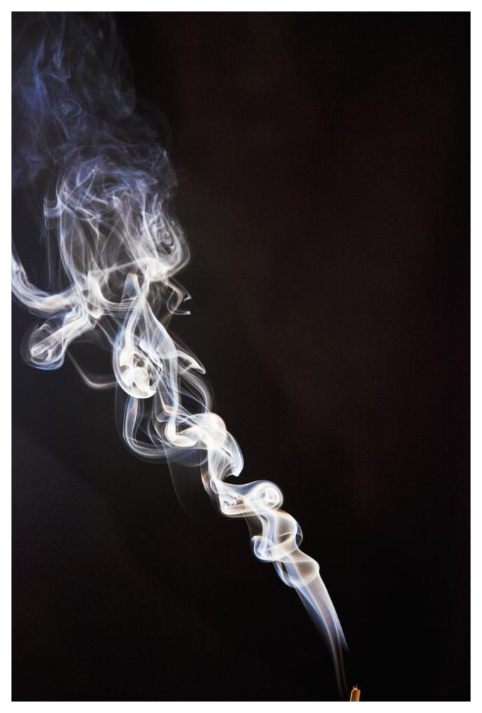 Incense smoke rising, New Zealand-Paper Art-42"x62"