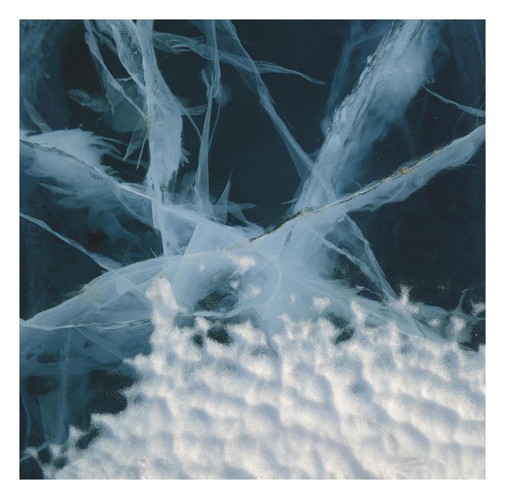Abstract of marbled ice, Antarctica-Paper Art-26"x26"