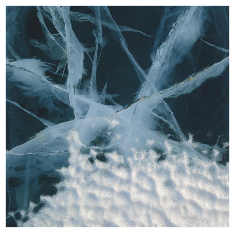 Abstract of marbled ice, Antarctica-Paper Art-42"x42"