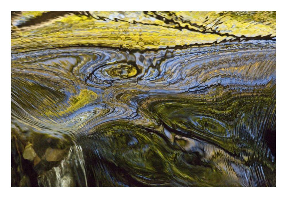 Autumn patterns in small waterfall, Canterbury, New Zealand-Paper Art-26"x18"