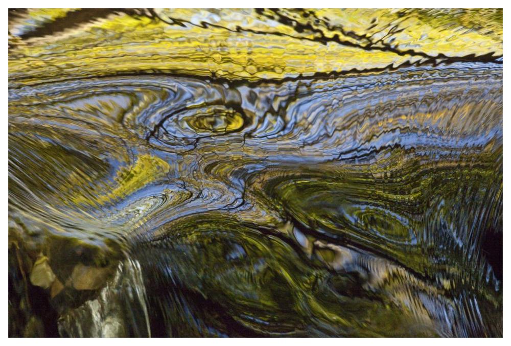 Autumn patterns in small waterfall, Canterbury, New Zealand-Paper Art-62"x42"