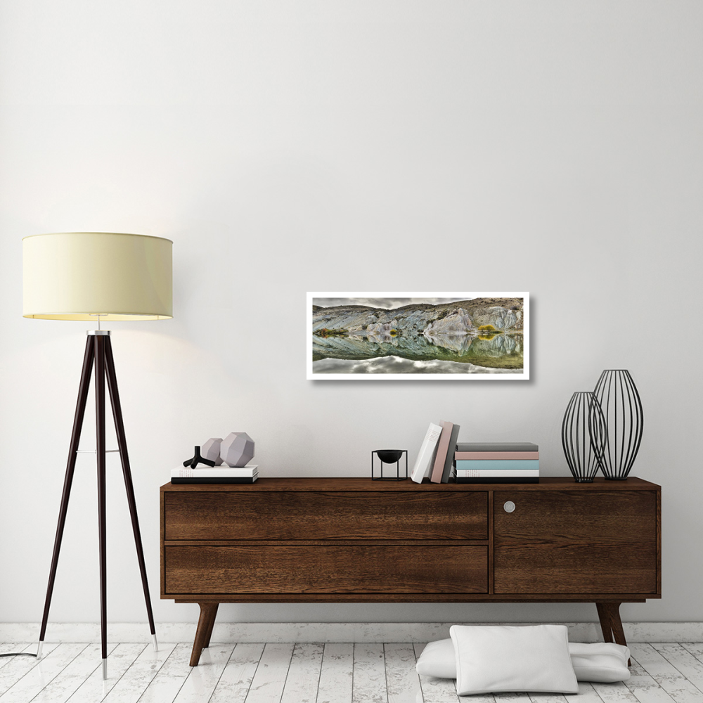 Reflection on Blue Lake, St Bathans, Central Otago, New Zealand-Paper Art-38&quotx14.96"