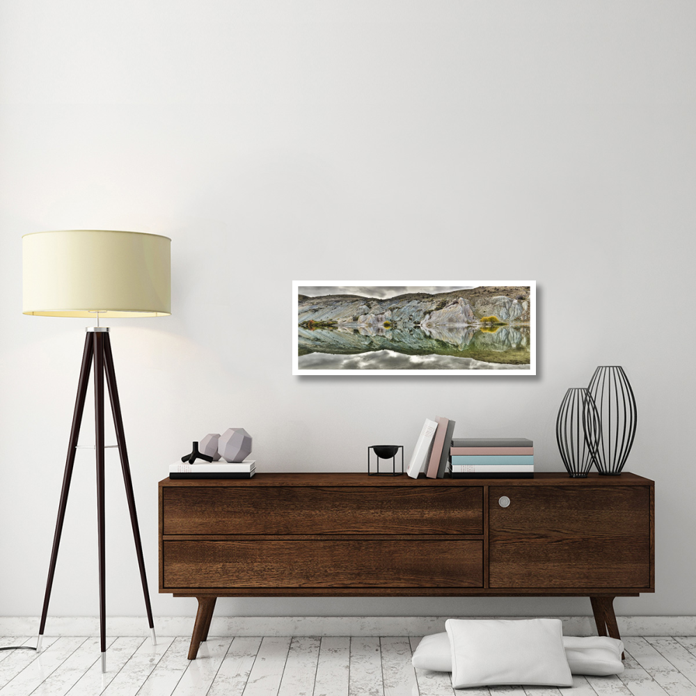 Reflection on Blue Lake, St Bathans, Central Otago, New Zealand-Paper Art-42&quotx16.4"