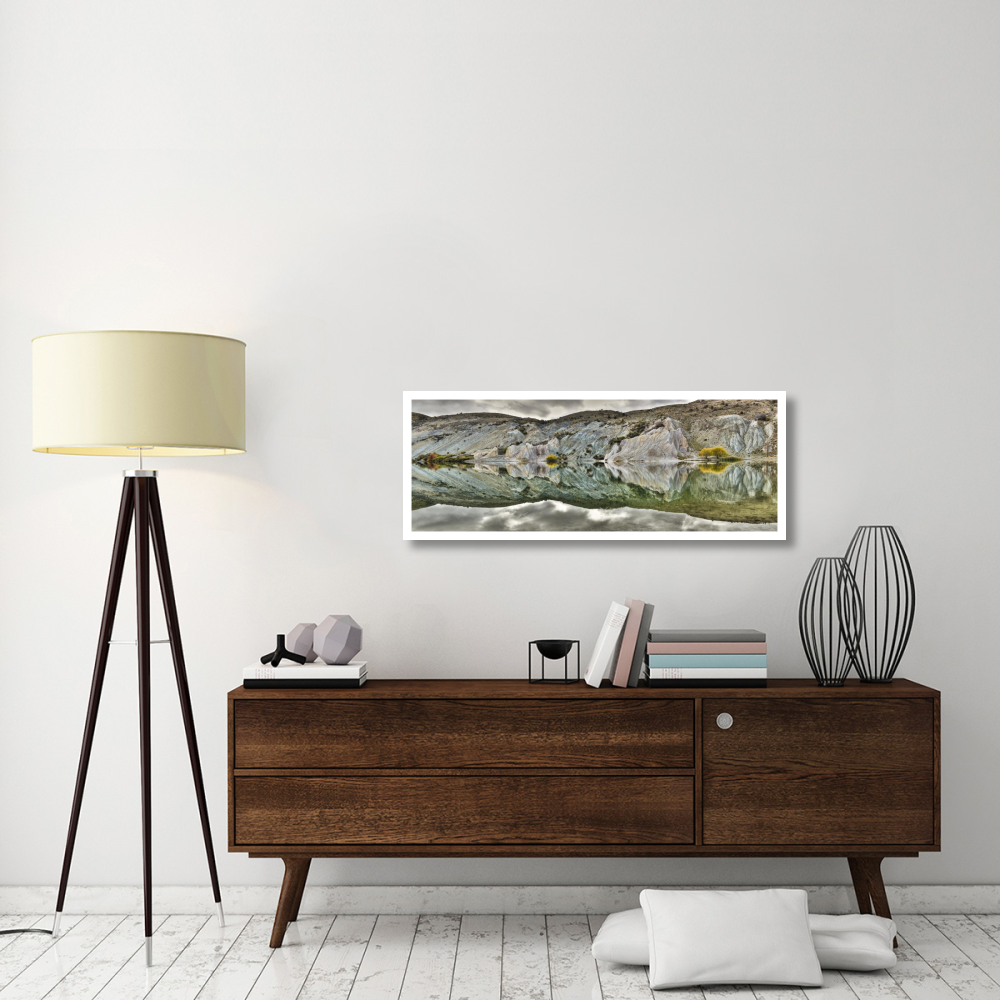 Reflection on Blue Lake, St Bathans, Central Otago, New Zealand-Paper Art-46&quotx17.84"