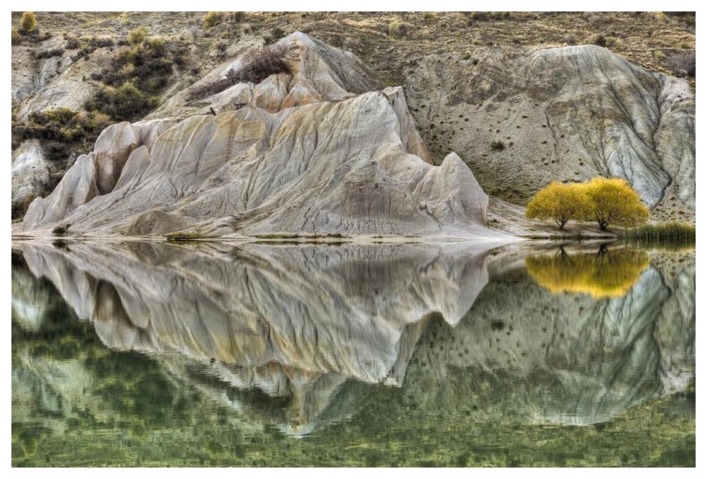 Reflection on Blue Lake, St Bathans, Central Otago, New Zealand-Paper Art-62"x42"