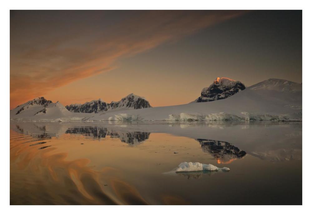Peaks at sunset, Wiencke Island, Antarctic Peninsula, Antarctica-Paper Art-32"x22"