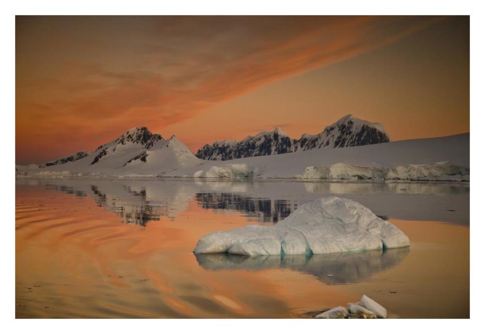 Peaks at sunset, Wiencke Island, Antarctic Peninsula, Antarctica-Paper Art-32"x22"