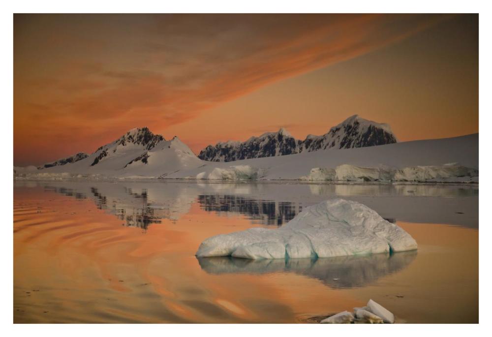 Peaks at sunset, Wiencke Island, Antarctic Peninsula, Antarctica-Paper Art-38"x26"