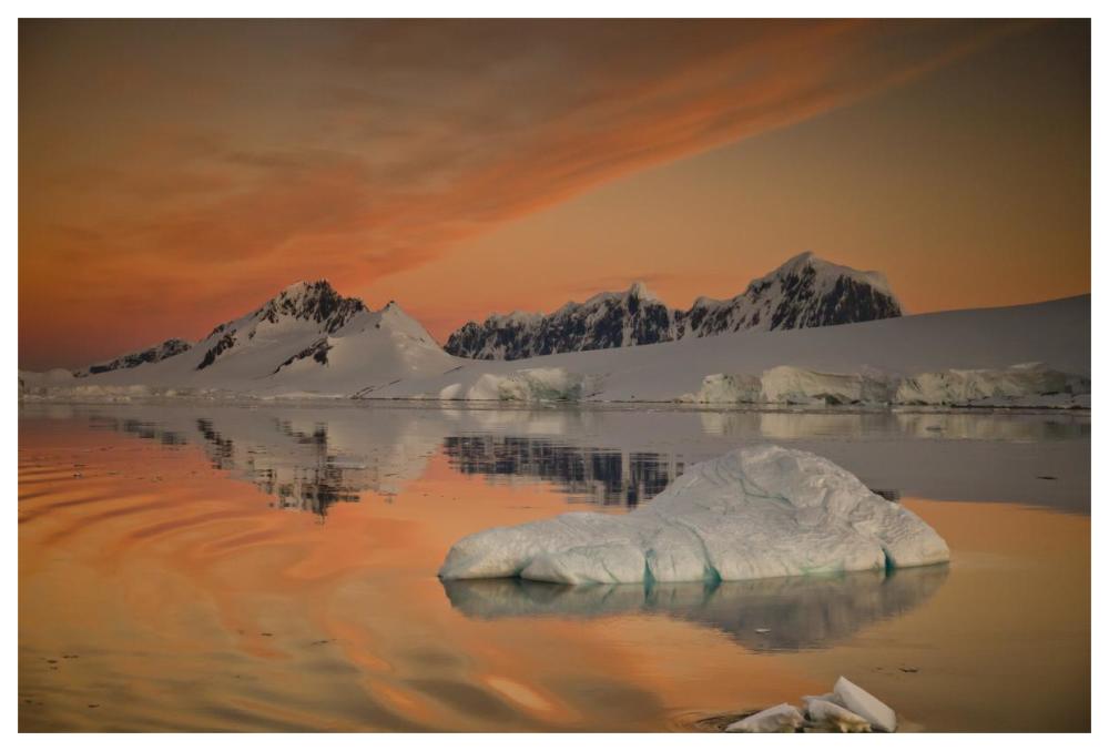 Peaks at sunset, Wiencke Island, Antarctic Peninsula, Antarctica-Paper Art-62"x42"